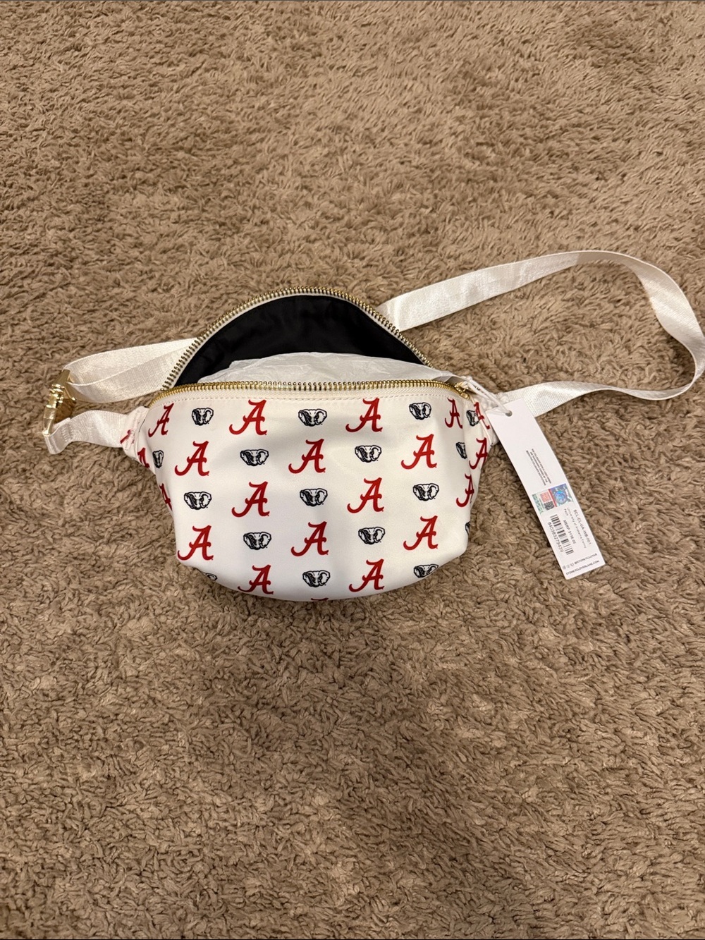 NWT University of Alabama Stoney Clover Lane White Crossbody Belt Bag